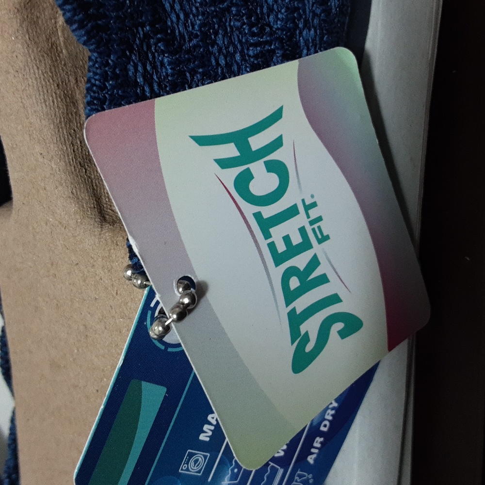 Skechers Blue Scalloped Edge Stretch Woven Flats - Picture 9 of 10